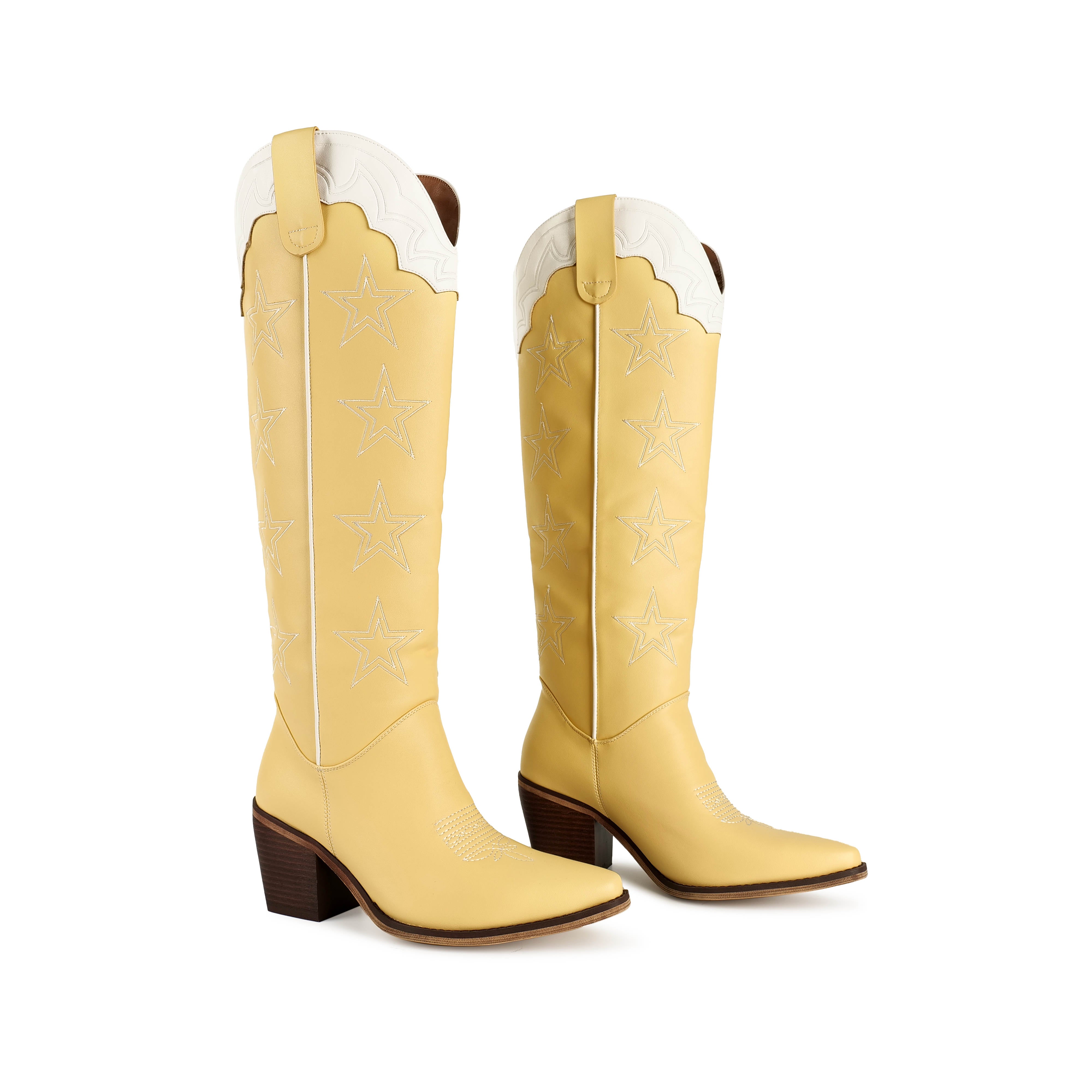 Womens yellow 2025 cowboy boots